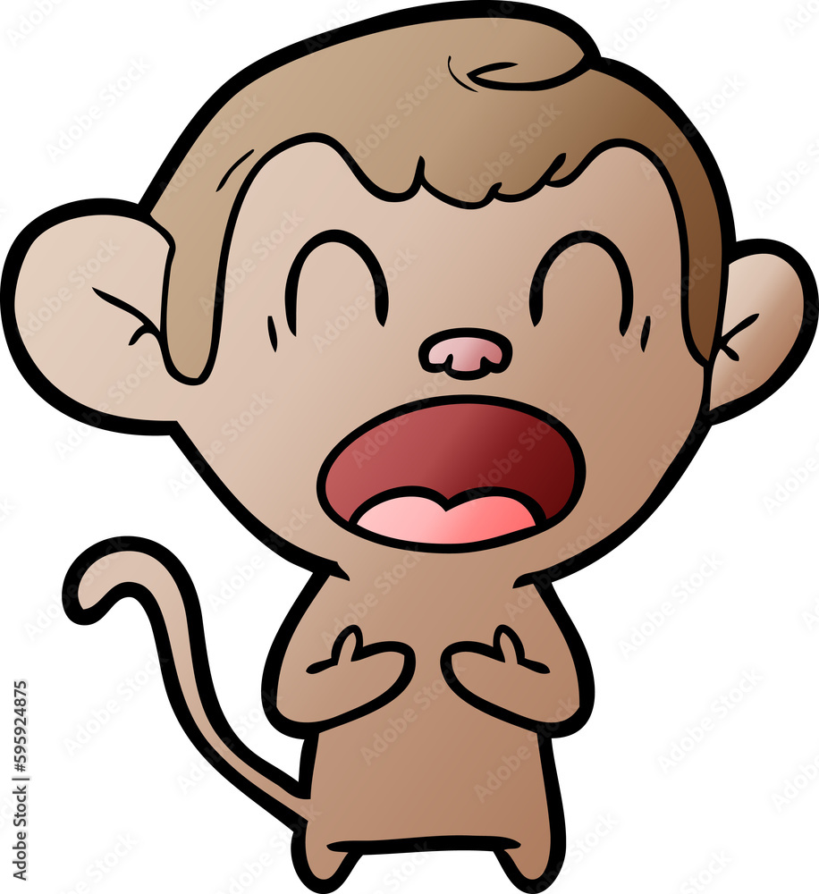 shouting cartoon monkey