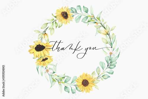 sun flower wreath design illustration