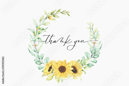 sun flower wreath design illustration