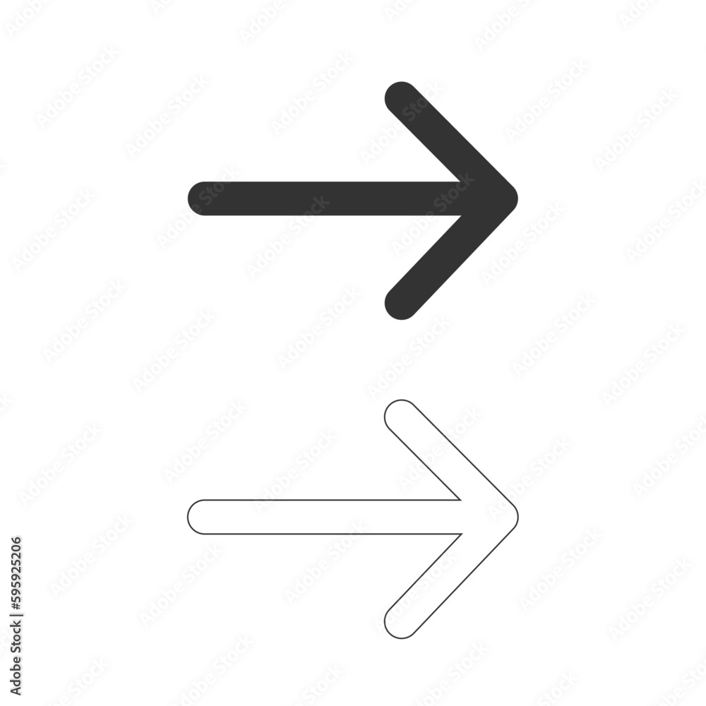 Right arrow editable stroke. Vector stock illustration. Right arrow editable stroke. Vector stock illustration.