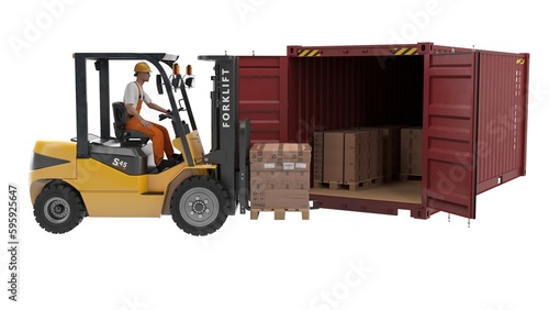Forklift loading container