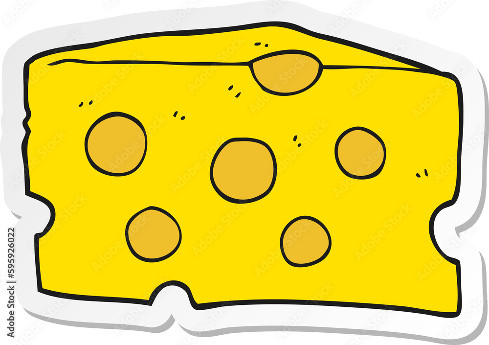 Fototapeta premium sticker of a cartoon cheese