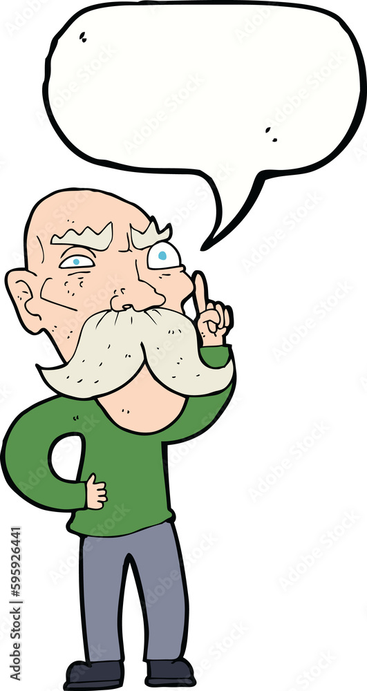 cartoon annoyed old man with speech bubble cartoon annoyed old man with speech bubble
