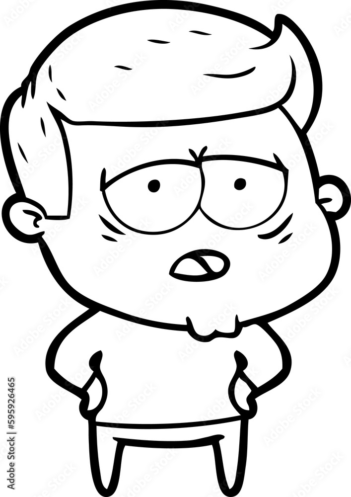 cartoon tired man cartoon tired man