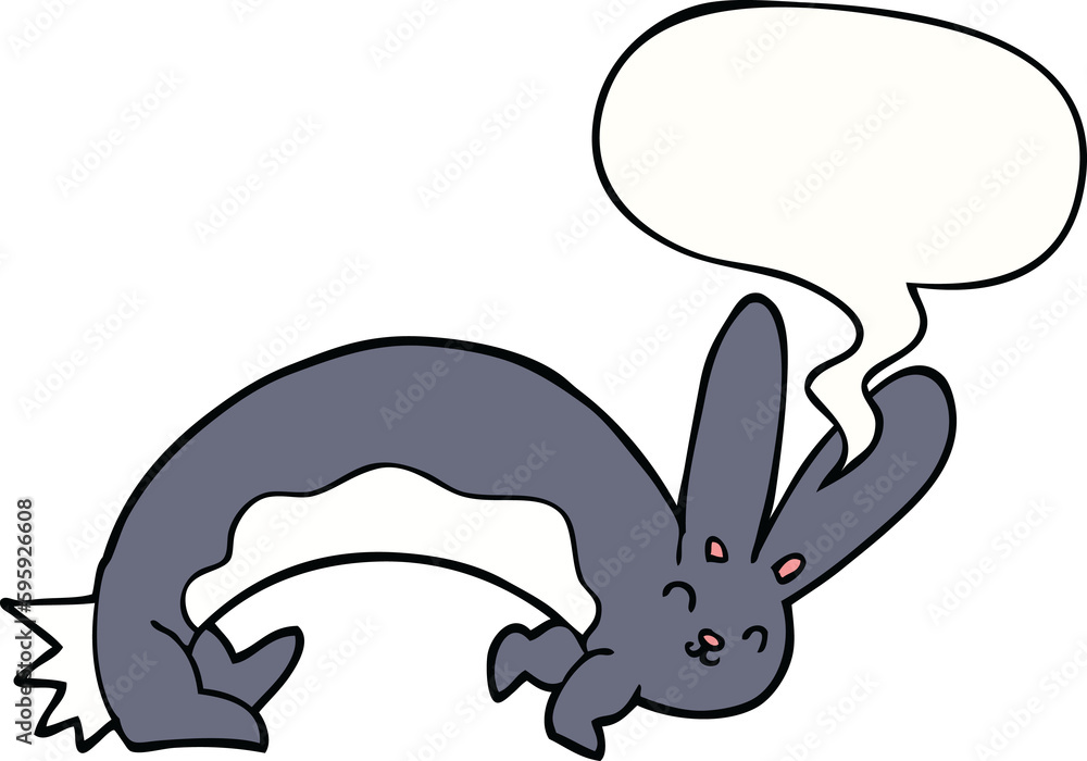 funny cartoon rabbit with speech bubble funny cartoon rabbit with speech bubble