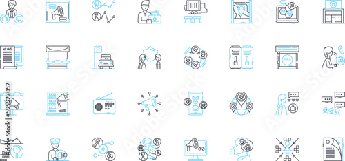 Intelligent populace linear icons set. Educated, Knowledgeable, Astute, Cogent, Insightful, Experienced, Enlightened line vector and concept signs. Well-informed,Discerning,Sophisticated outline