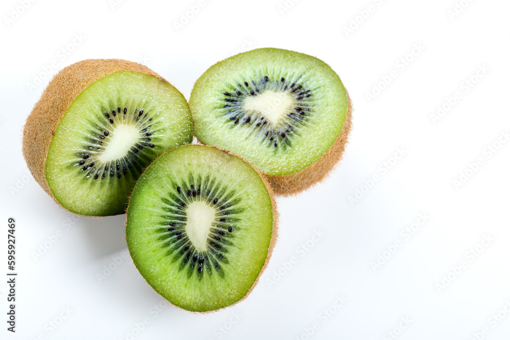 Kiwi fruit slice isolated on white background. Slices kiwifruit isolated on white background. Close-up. Kiwi fruit slice isolated on white background. Slices kiwifruit isolated on white background. Close-up.