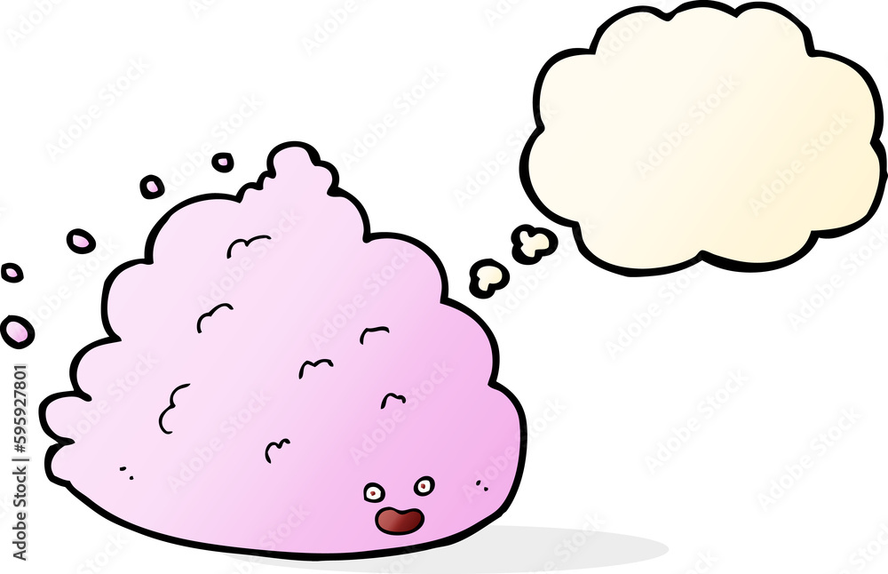 cartoon cloud character with thought bubble cartoon cloud character with thought bubble