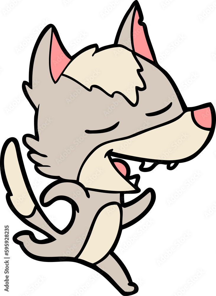 cartoon running wolf laughing cartoon running wolf laughing