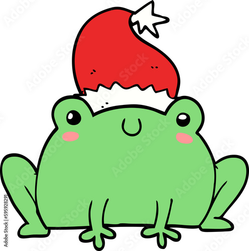 cute cartoon christmas frog