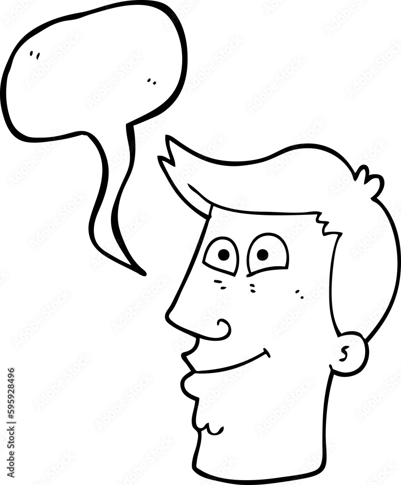 freehand drawn speech bubble cartoon male face freehand drawn speech bubble cartoon male face