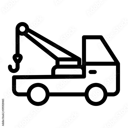  crane truck line icon