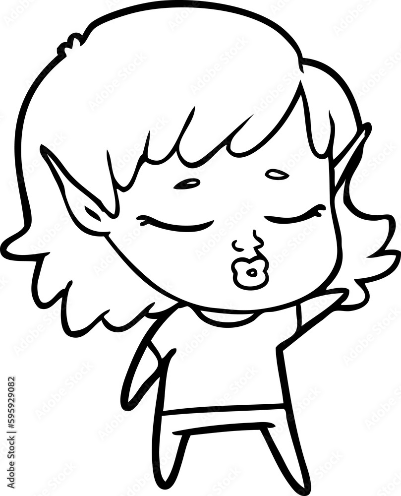 pretty cartoon elf girl pretty cartoon elf girl