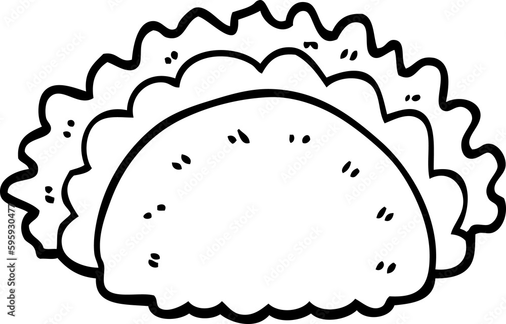 line drawing cartoon healthy taco line drawing cartoon healthy taco