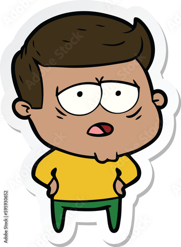 Wallpaper Mural sticker of a cartoon tired man Torontodigital.ca