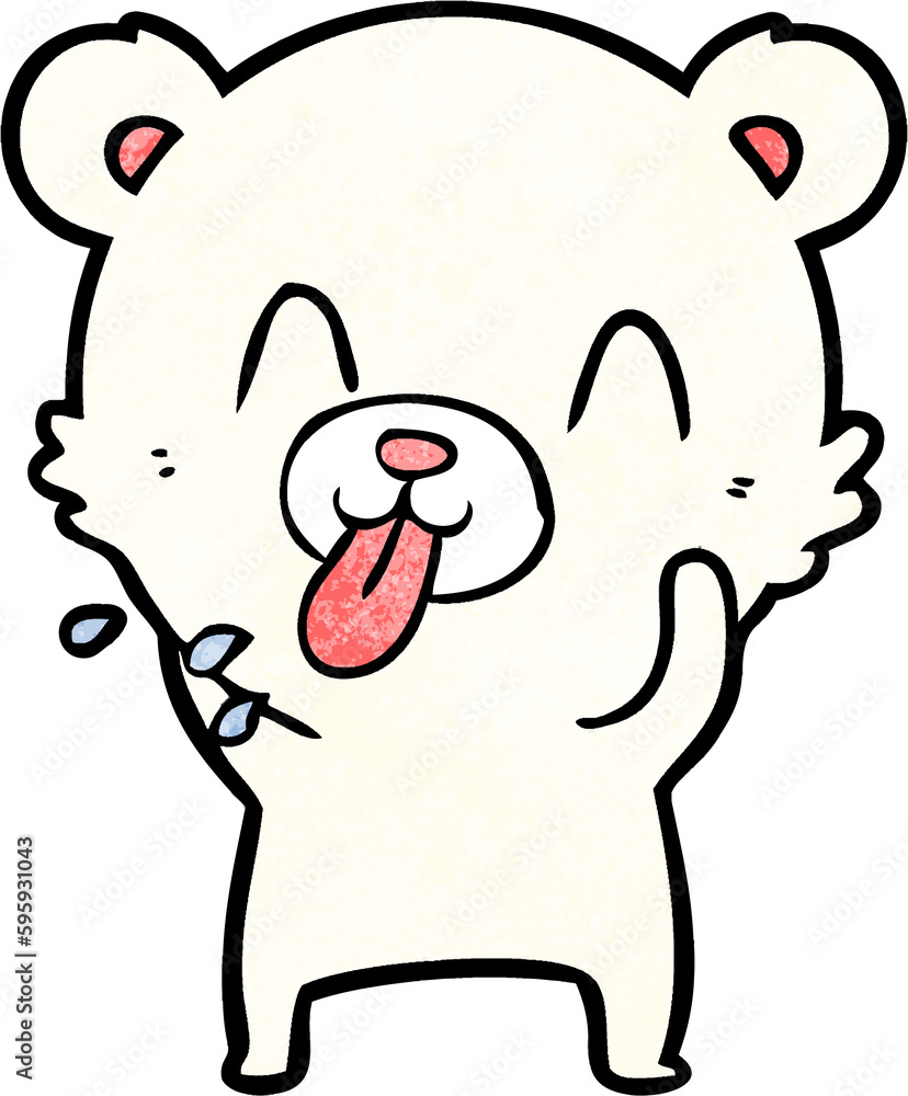 rude cartoon polar bear sticking out tongue rude cartoon polar bear sticking out tongue