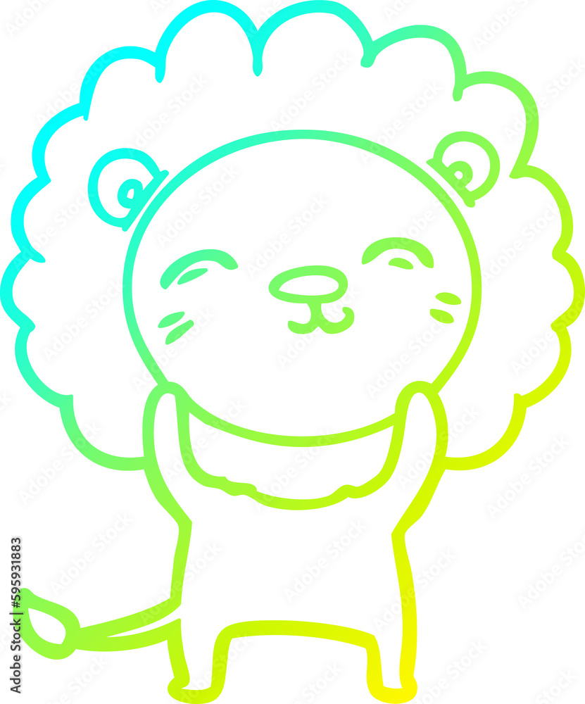 cold gradient line drawing of a cartoon lion cold gradient line drawing of a cartoon lion