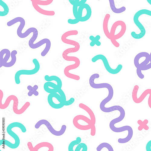 Abstract seamless pattern in 90s style. Doodle background for print, posters, etc.