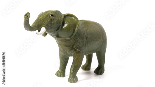 Plastic elephants toy isolated on white background