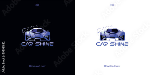 
Automobile Car washing and glossy shining logo, vector illustration. 