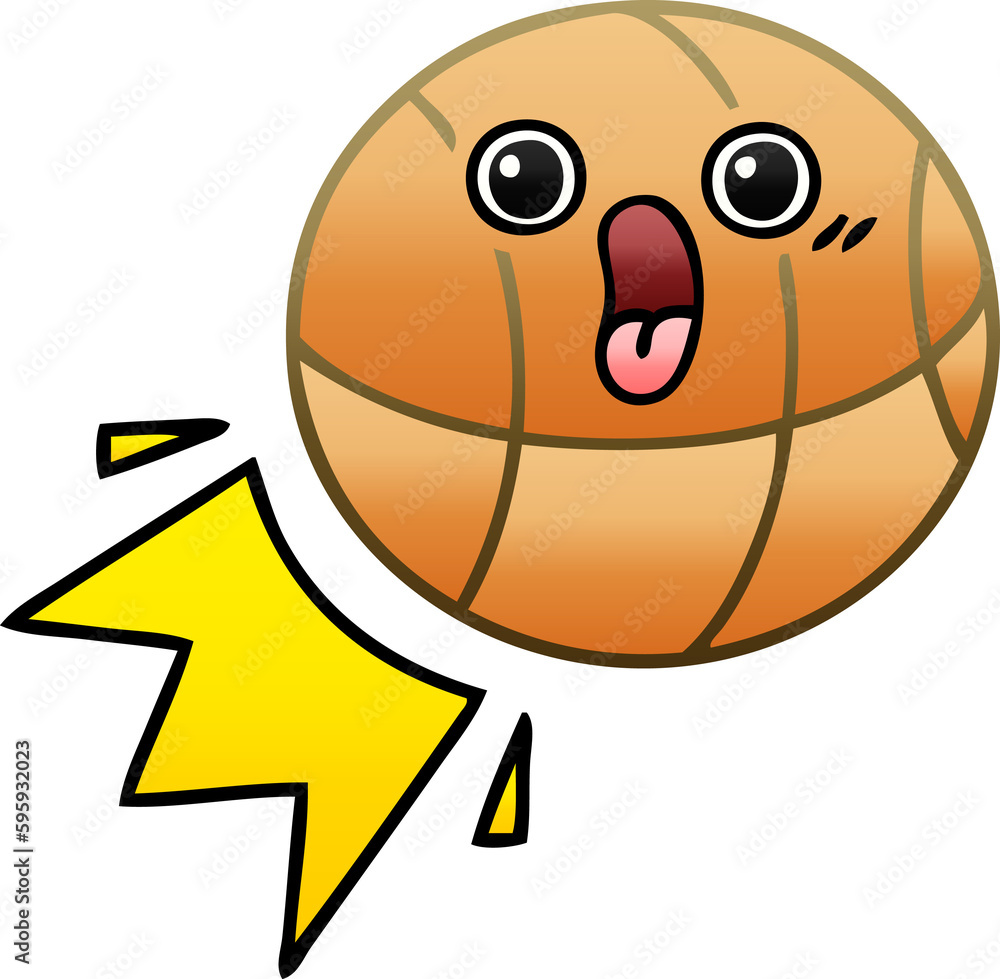 gradient shaded cartoon of a basketball gradient shaded cartoon of a basketball