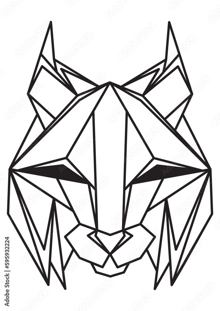 Obraz premium Animal icons, vector lynx. Abstract triangular style