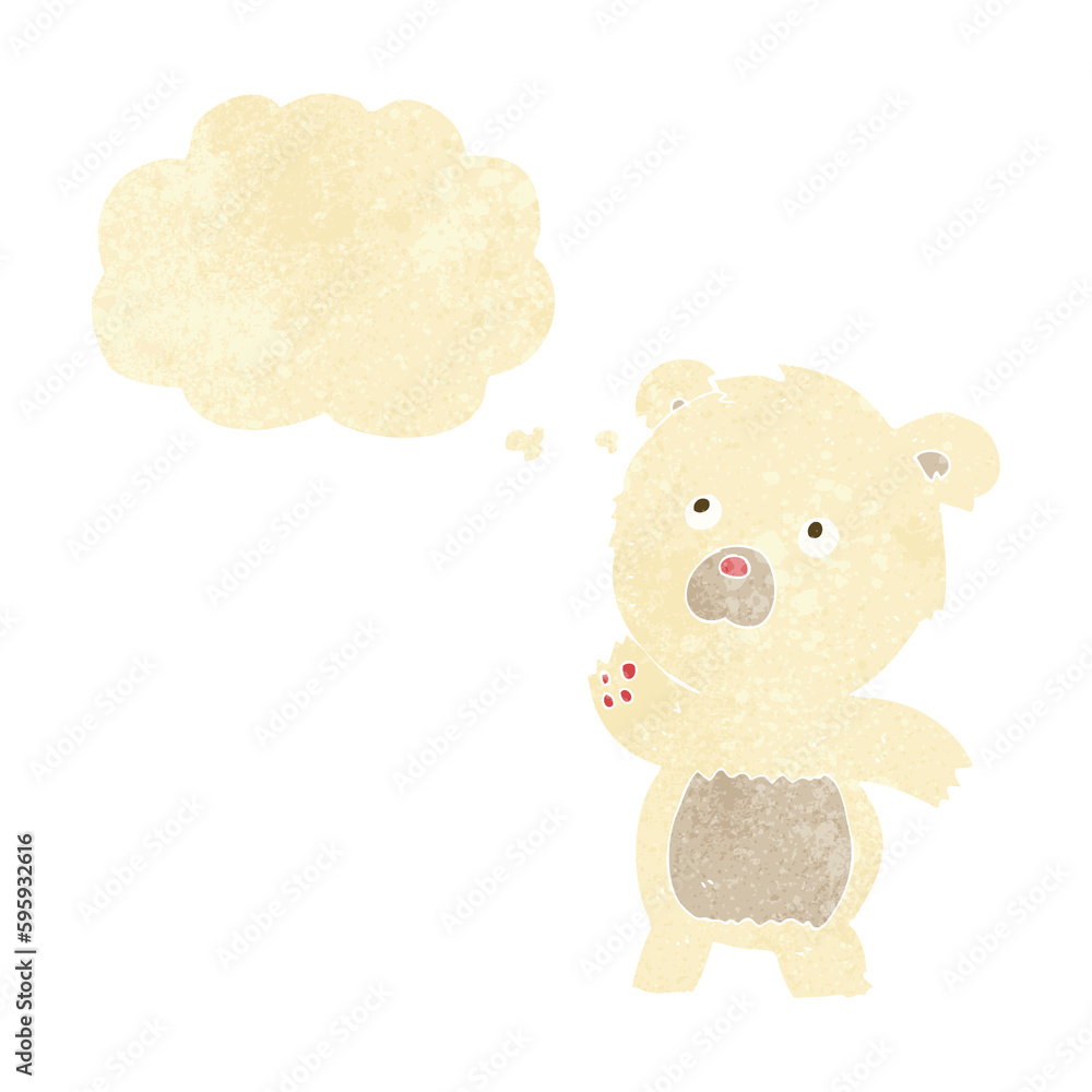cartoon curious polar bear with thought bubble cartoon curious polar bear with thought bubble