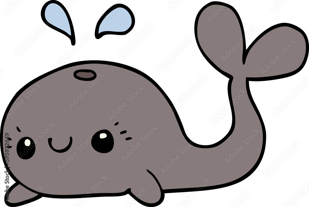 Obraz premium cute cartoon whale