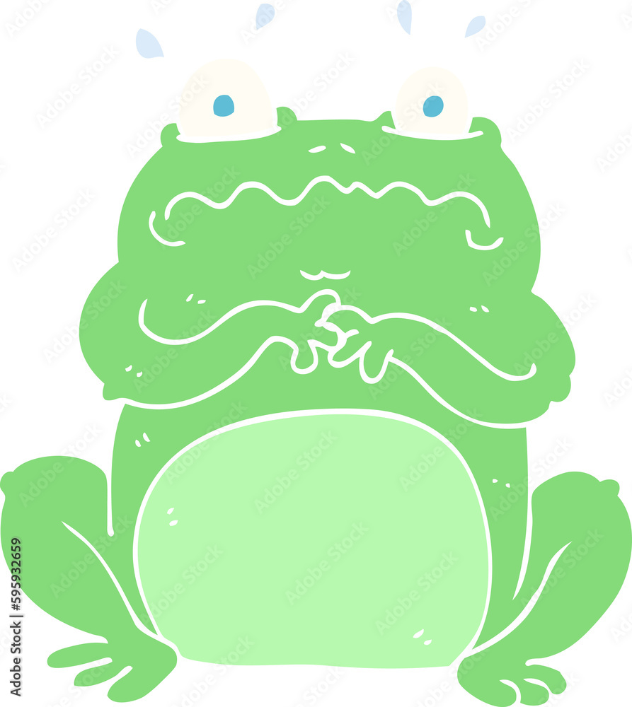 flat color illustration of funny frog flat color illustration of funny frog