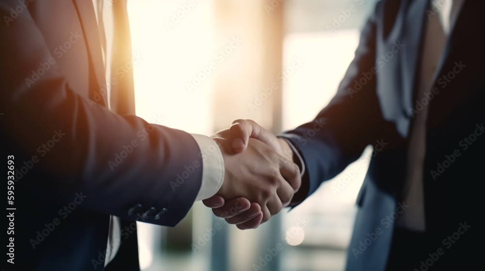 business and office concept - businessmen shaking hands. the concept of concluding a contract or a deal. ai generative