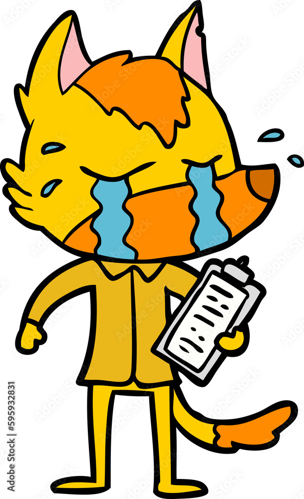 sad little fox cartoon character sad little fox cartoon character