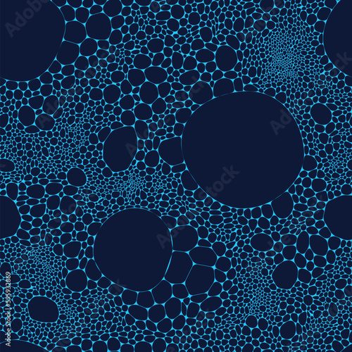 Vector Seamless Pattern. Abstract Foam Bubbles. 
