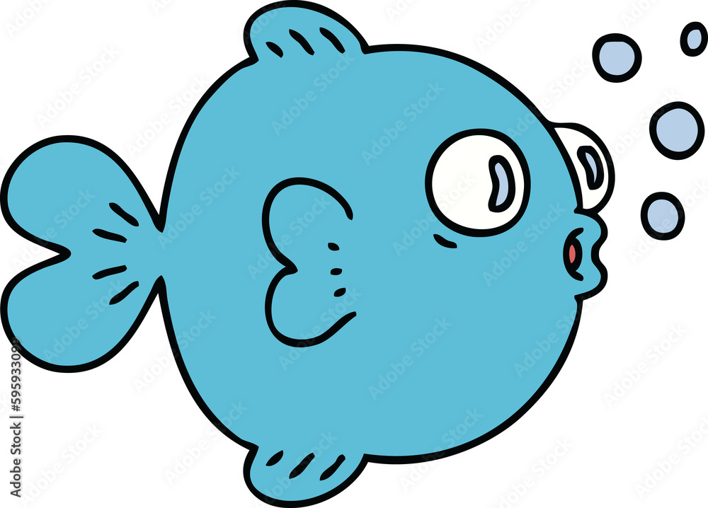 hand drawn quirky cartoon fish hand drawn quirky cartoon fish