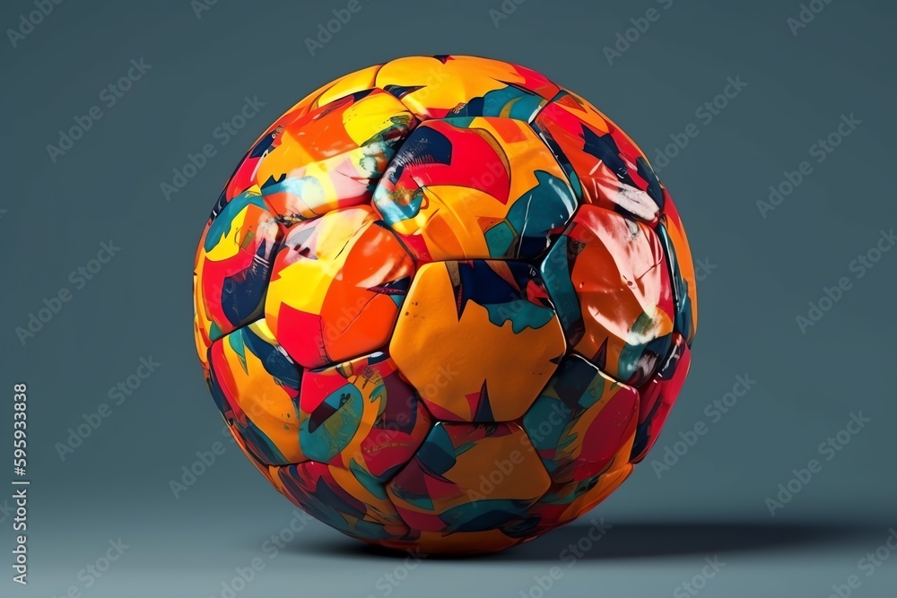 Colorful soccer isolated on background. Generative AI Colorful soccer isolated on background. Generative AI