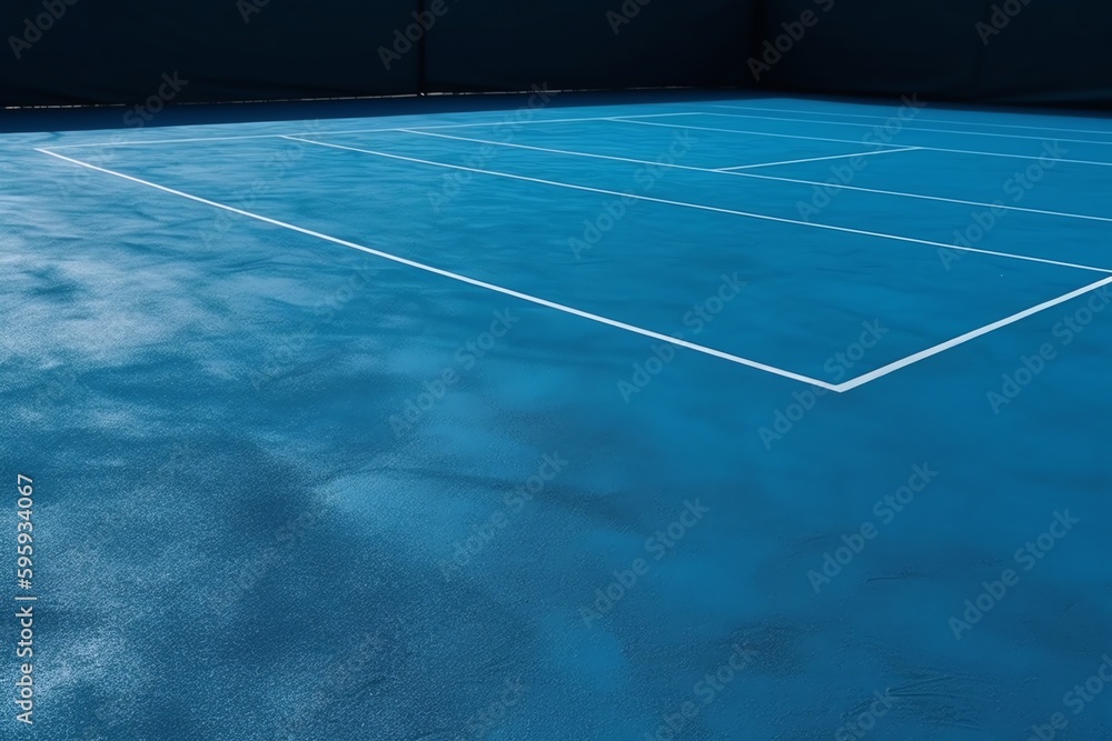 isolated blue tennis court. Generative AI