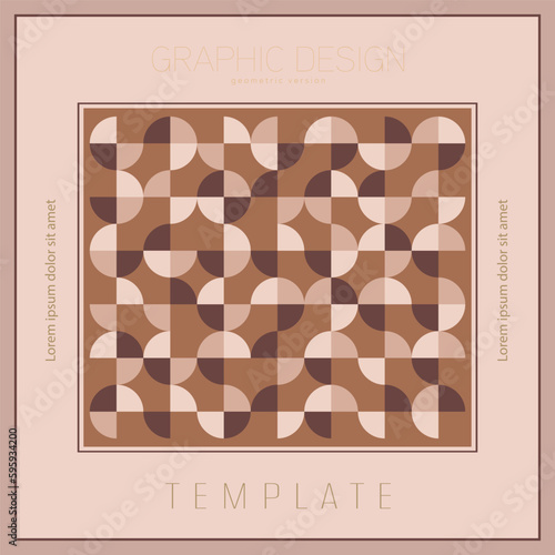 Geometric design. Template for a cover, poster, banner, poster or booklet. Corporate style layout. An idea for interior decoration and creative design.