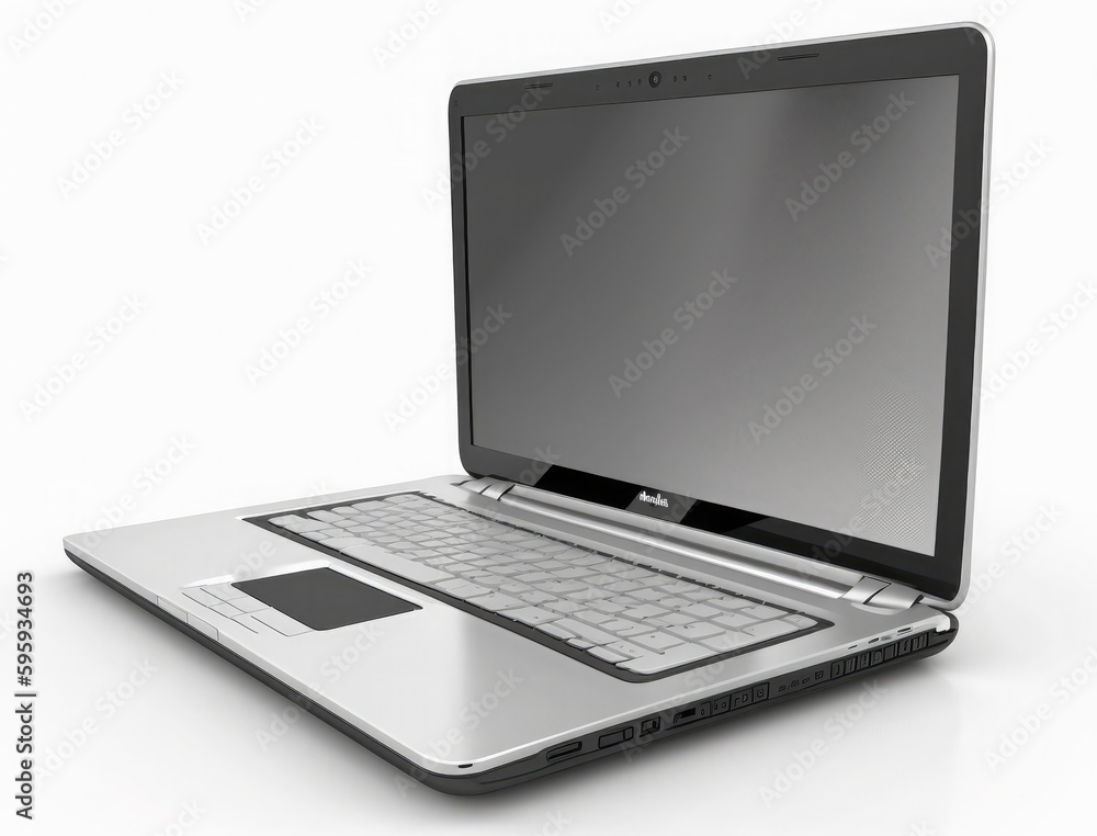 Notebook computer on a white background. Generative AI Notebook computer on a white background. Generative AI
