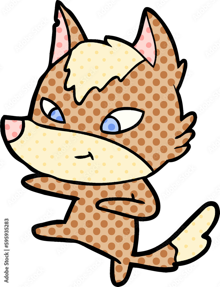friendly cartoon wolf dancing friendly cartoon wolf dancing