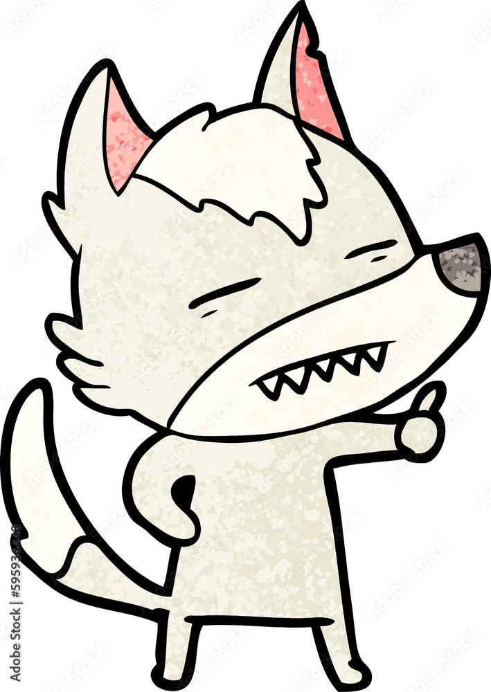 cartoon wolf showing teeth cartoon wolf showing teeth