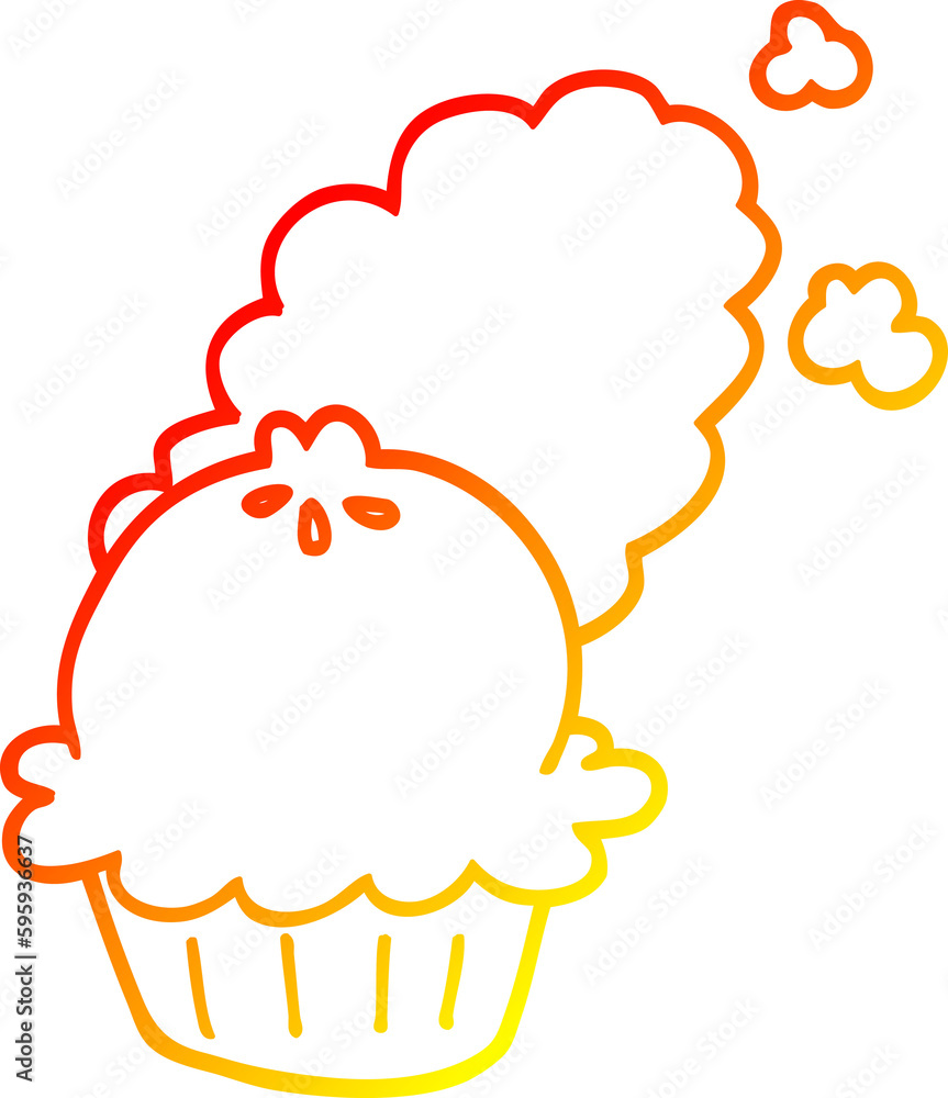 warm gradient line drawing of a cute cartoon pie warm gradient line drawing of a cute cartoon pie