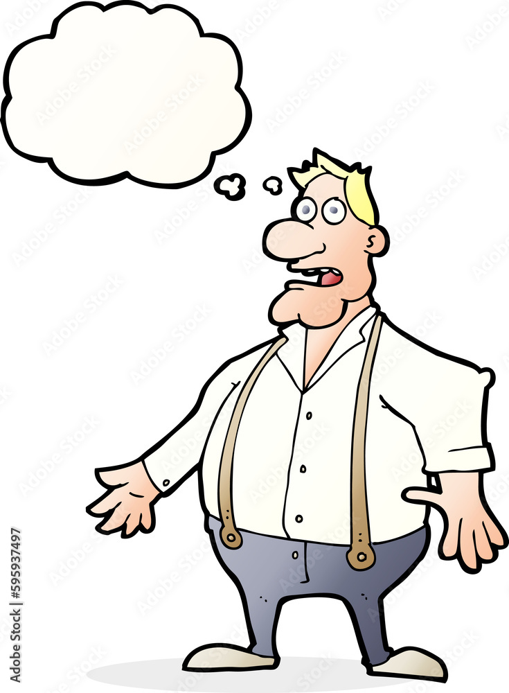 cartoon shocked man with thought bubble cartoon shocked man with thought bubble