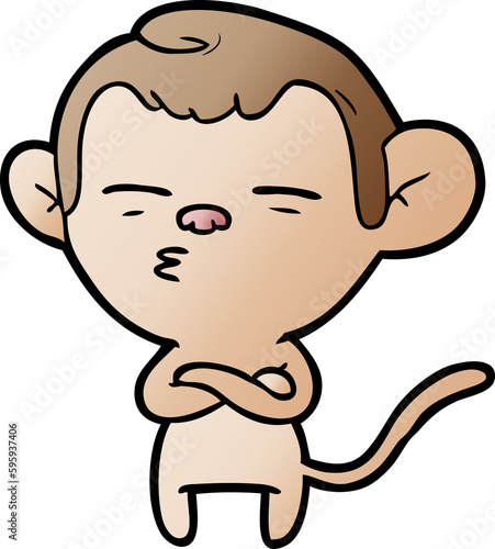 cartoon suspicious monkey