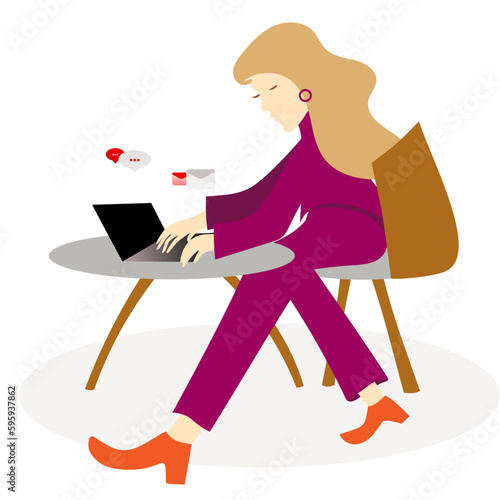 Beautiful woman using her laptop while working in an office setting