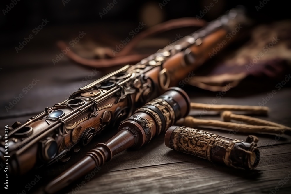 Naklejka premium The bassoon is a symphony orchestra musical instrument. Generative AI