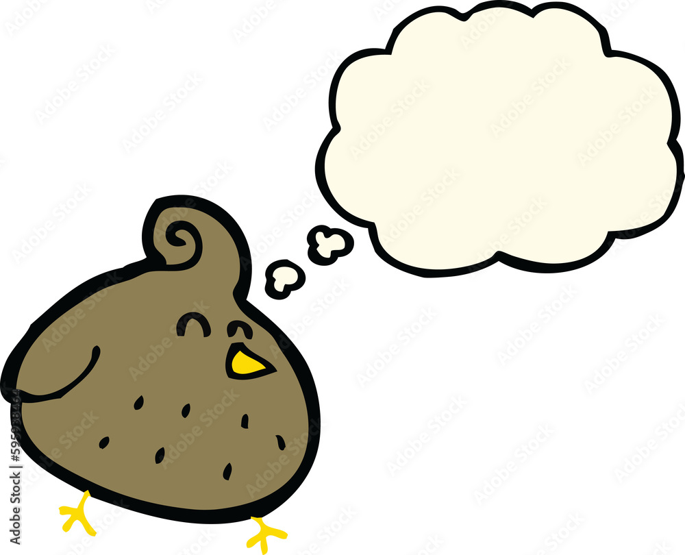 cartoon bird with thought bubble cartoon bird with thought bubble