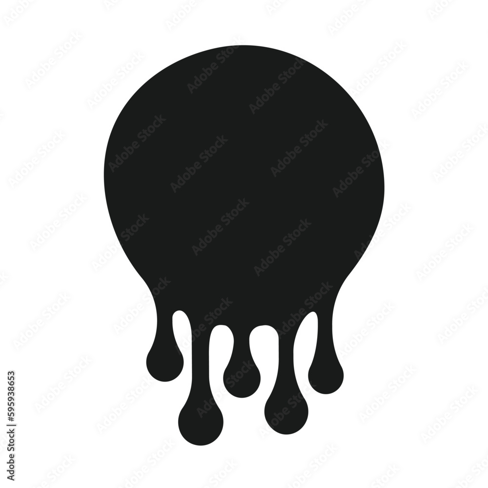 Inky stain with drops. Isolated vector silhouette. Inky stain with drops. Isolated vector silhouette.