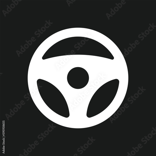 Steering wheel pictogram. Isolated vector illustration.