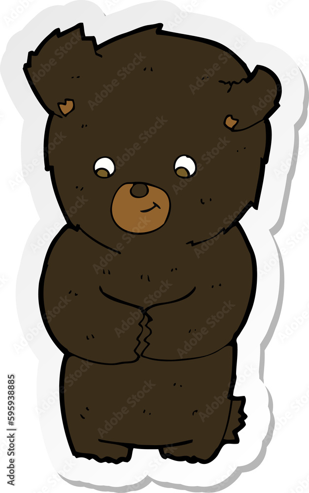 sticker of a cute cartoon black bear sticker of a cute cartoon black bear