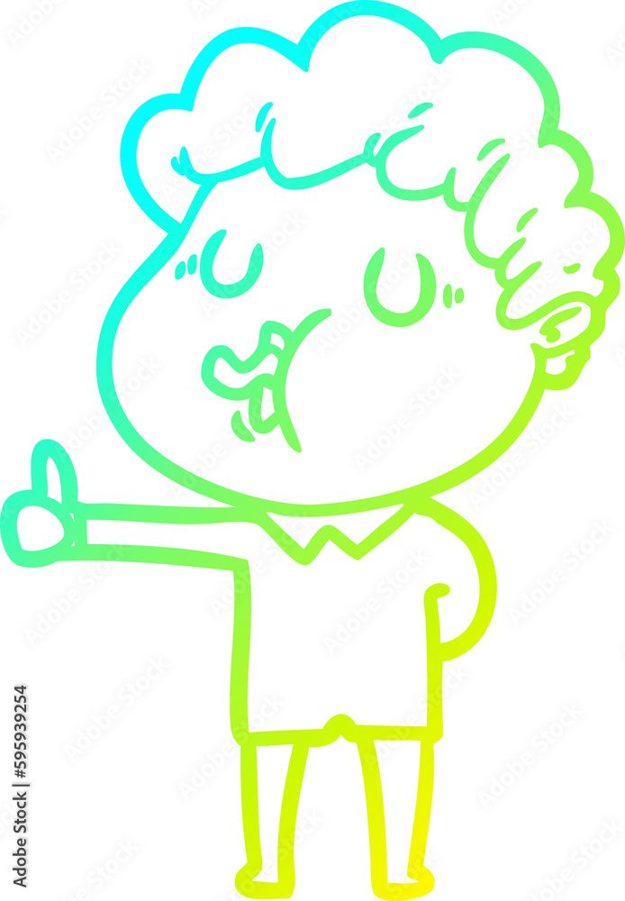 cold gradient line drawing of a cartoon man singing cold gradient line drawing of a cartoon man singing