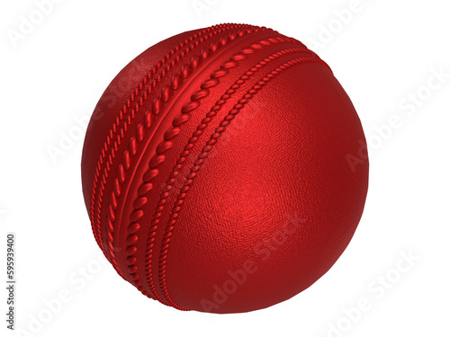 Isolated Kookaburra Red Cricket World Cup Ball on White Background, 3d Render Illustration photo